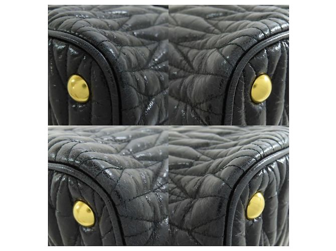 Bolso de mano de piel de becerro con lazo Miu Miu Negro - vista 10
