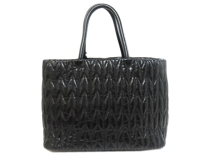 Bolso de mano de piel de becerro con lazo Miu Miu Negro - vista 2