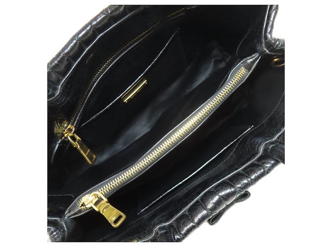 Bolso de mano de piel de becerro con lazo Miu Miu Negro - vista 5