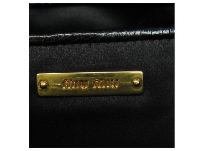 Bolso de mano de piel de becerro con lazo Miu Miu Negro - vista 6