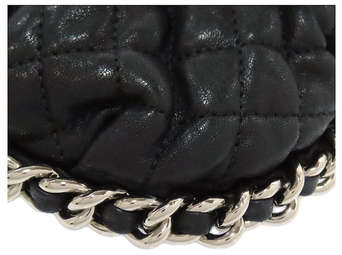 Borsa a tracolla con catena in pelle di vitello nera Chanel Nero - vista 19