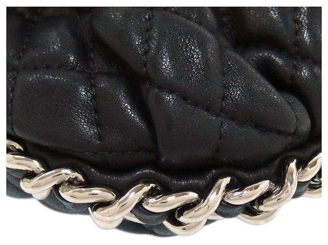 Borsa a tracolla con catena in pelle di vitello nera Chanel Nero - vista 20