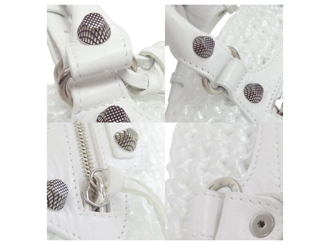 Borsa Balenciaga Le Cagoule Panier Bianco - vista 7
