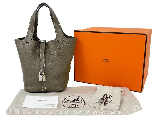 Hermès Hermes Picotin Lock PM Handtasche Braun Taupe - Ansicht 13