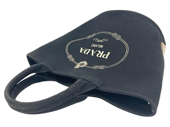 Borsa Tote Prada Canapa Nero - vista 3