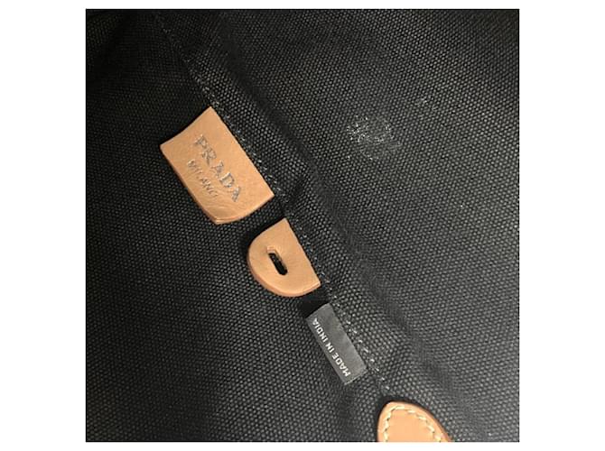 Borsa Tote Prada Canapa Nero - vista 7