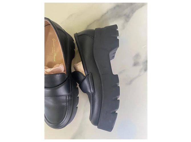 Mocassini platform Gianvito Rossi in pelle nera Nero - vista 3