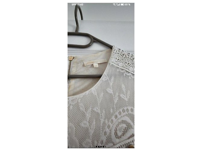 Abito Maje in pizzo bianco con borchie dorate - vista 2