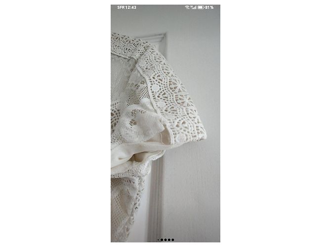 Abito Maje in pizzo bianco con borchie dorate - vista 4