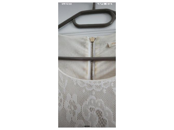 Abito Maje in pizzo bianco con borchie dorate - vista 5
