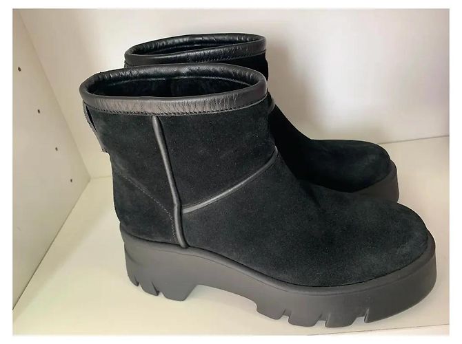 Gianvito Rossi Botines Stormy de Ante Negro - vista 3