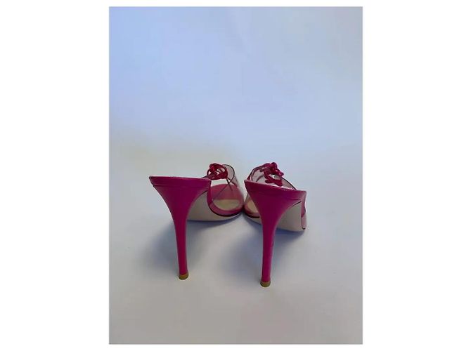 Sandali Gianvito Rossi in pelle rosa e PVC - vista 4