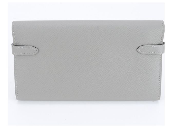 Hermès Kelly Long Wallet aus grauem Epsom-Leder Braun - Ansicht 2