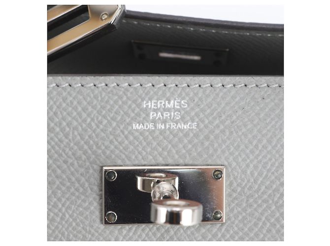 Hermès Kelly Long Wallet aus grauem Epsom-Leder Braun - Ansicht 7