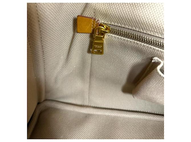 Borsa Tote Prada Canapa L Beige - vista 10