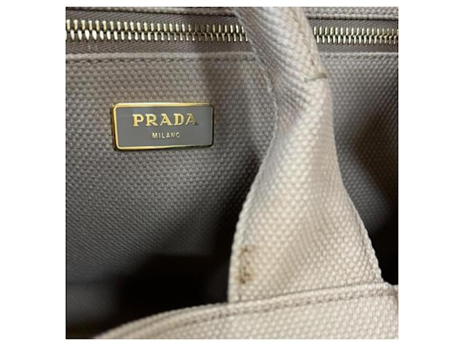 Borsa Tote Prada Canapa L Beige - vista 14