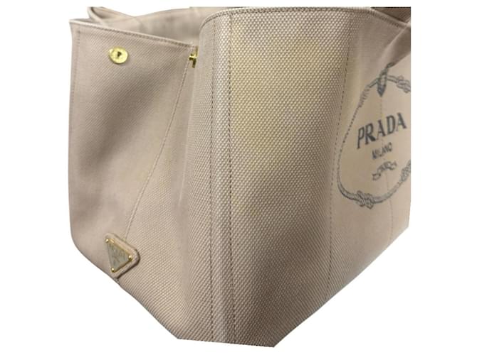 Borsa Tote Prada Canapa L Beige - vista 15