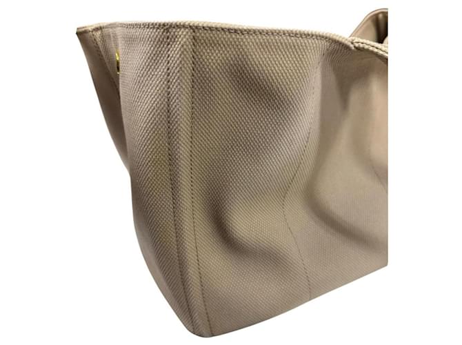 Borsa Tote Prada Canapa L Beige - vista 16