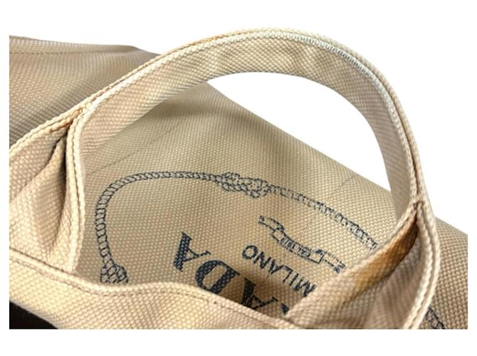 Borsa Tote Prada Canapa L Beige - vista 17