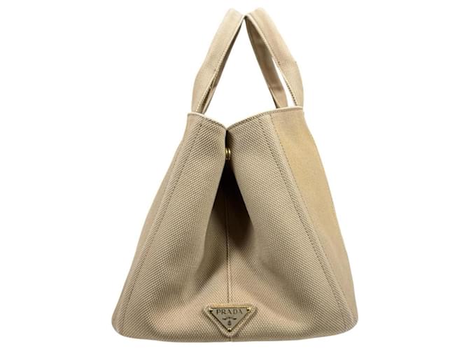 Borsa Tote Prada Canapa L Beige - vista 4