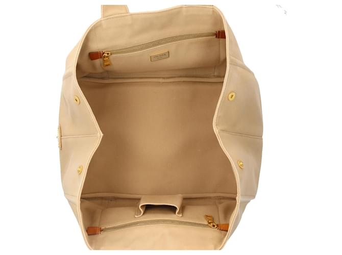 Borsa Tote Prada Canapa L Beige - vista 8