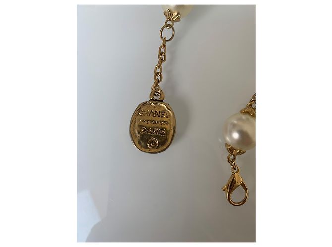 Chanel Bracciale in Perle e Maglie Dorate Bianco D'oro - vista 3