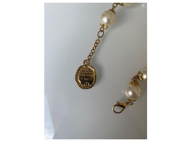 Chanel Bracciale in Perle e Maglie Dorate Bianco D'oro - vista 4