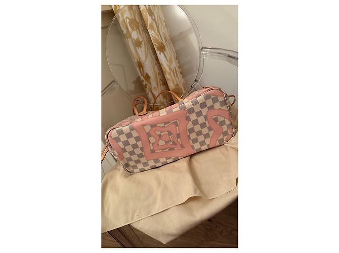 Tote Bag Louis Vuitton Monogram Graffiti Rose Rosa Beige - vista 6