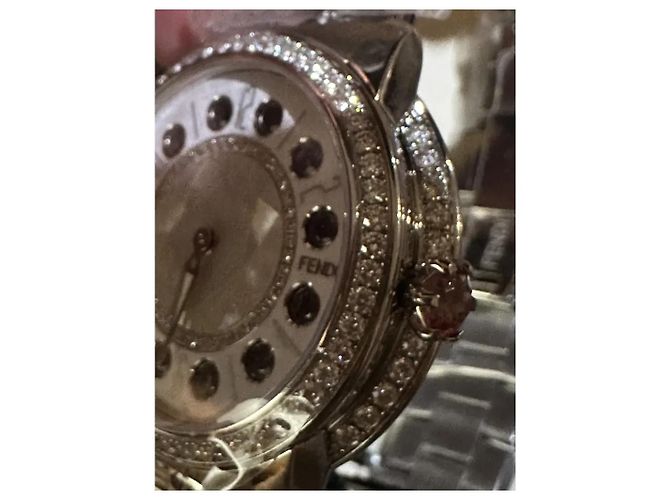 Fendi Armbanduhr mit Diamanten Silber Weiß - Ansicht 7