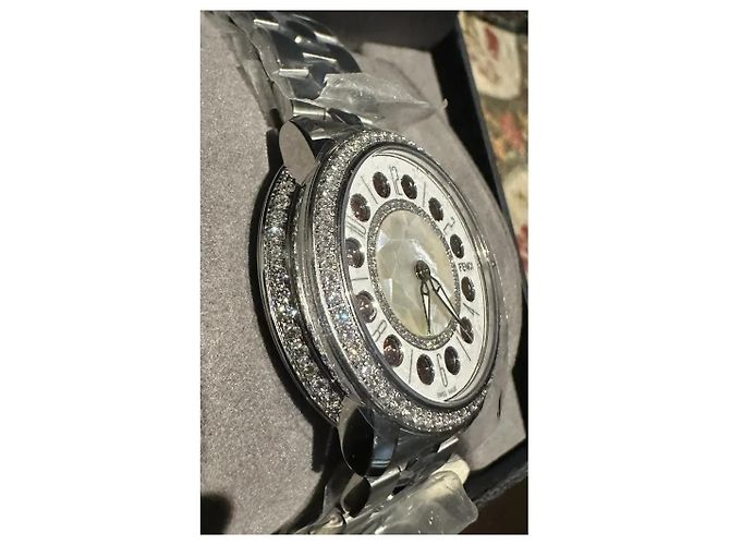 Fendi Armbanduhr mit Diamanten Silber Weiß - Ansicht 8