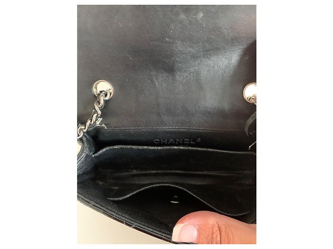 Chanel Classic Mini Flap Bag Vernice Nera Nero - vista 6