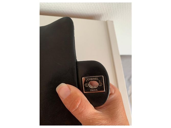 Chanel Classic Mini Flap Bag Vernice Nera Nero - vista 8
