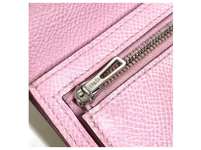 Portafoglio Hermès Bicolor Bearn Compact Verso H Logo Rosa Giallo - vista 14