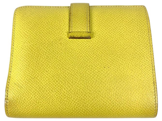 Portafoglio Hermès Bicolor Bearn Compact Verso H Logo Rosa Giallo - vista 2