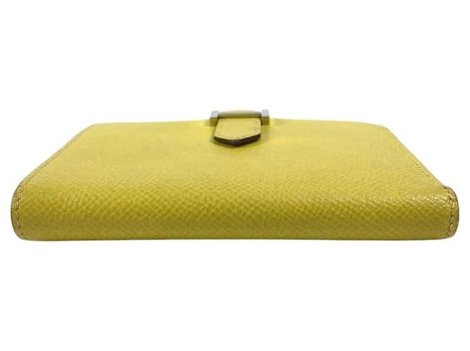 Portafoglio Hermès Bicolor Bearn Compact Verso H Logo Rosa Giallo - vista 5