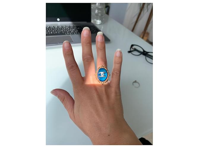 Anello Chanel Camélia Blu - vista 2