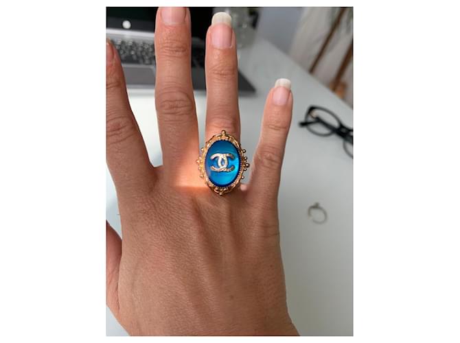Anello Chanel Camélia Blu - vista 6