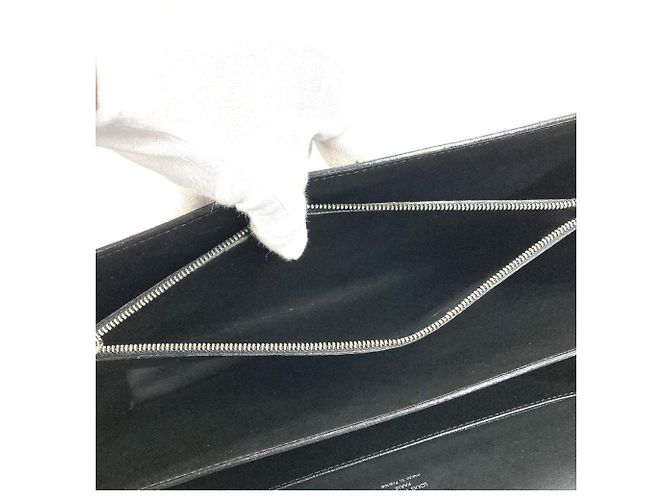 Borsa Louis Vuitton Taiga Serviette Kazan Nero Grigio - vista 16