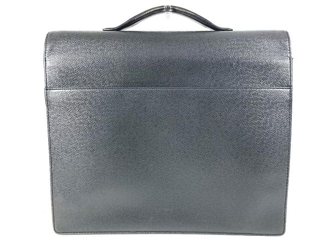 Borsa Louis Vuitton Taiga Serviette Kazan Nero Grigio - vista 2