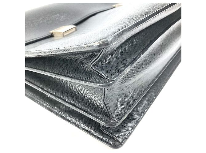 Borsa Louis Vuitton Taiga Serviette Kazan Nero Grigio - vista 7