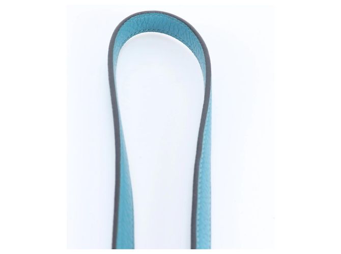 Hermès Tracolla in pelle Blue Jean Hermes Blu chiaro - vista 3