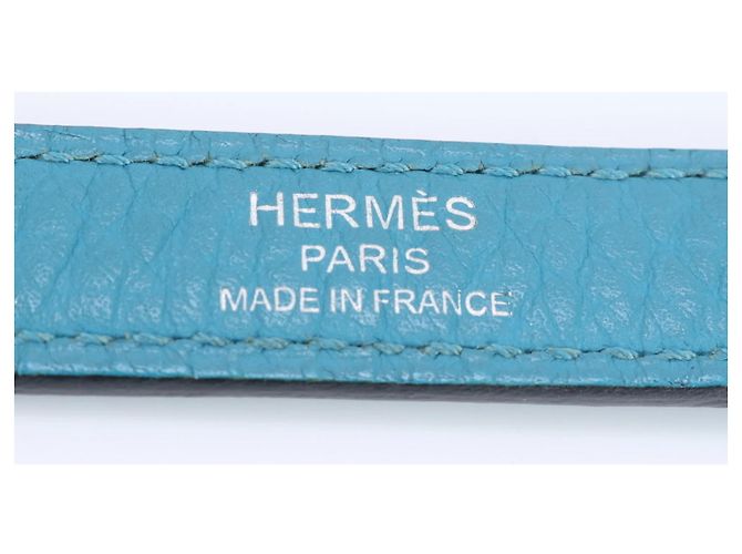 Hermès Tracolla in pelle Blue Jean Hermes Blu chiaro - vista 8