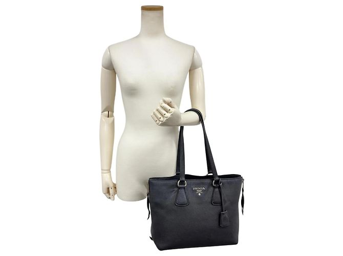 Borsa Tote in pelle nera da donna Prada Nero - vista 17