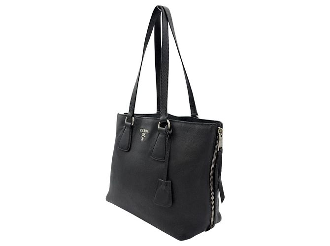 Borsa Tote in pelle nera da donna Prada Nero - vista 2