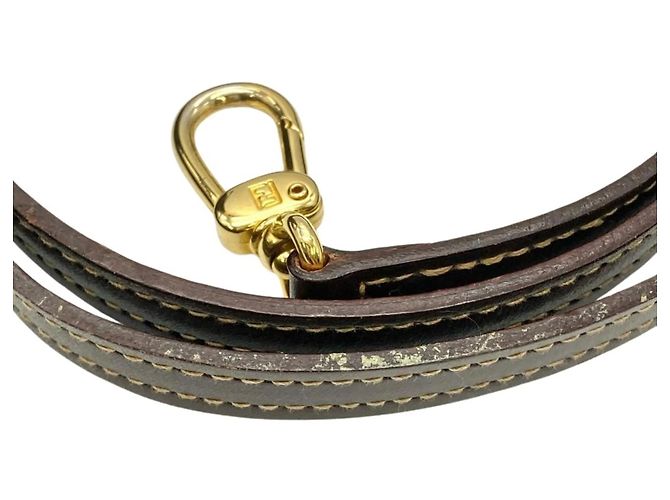Borsa Fendi Zucca marrone in pelle e jacquard - vista 10