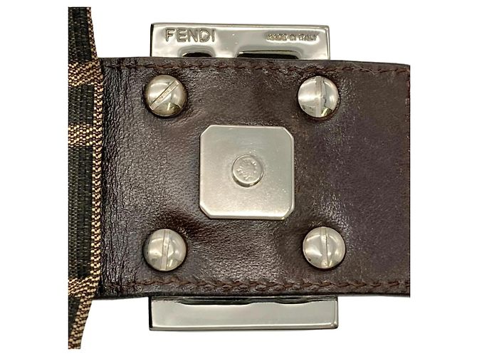 Borsa a tracolla a secchiello Fendi Zucca Mamma Marrone - vista 11