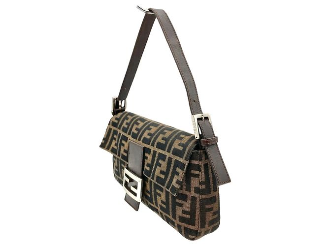 Borsa a tracolla a secchiello Fendi Zucca Mamma Marrone - vista 2