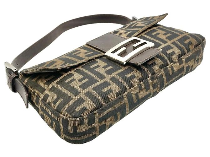 Borsa a tracolla a secchiello Fendi Zucca Mamma Marrone - vista 4