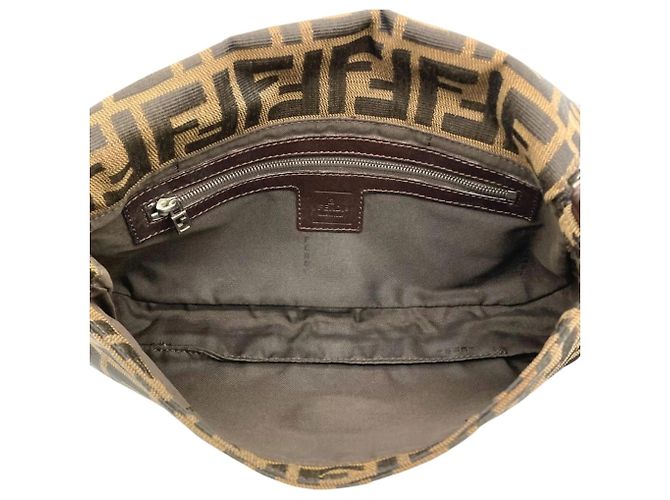Borsa a tracolla a secchiello Fendi Zucca Mamma Marrone - vista 5