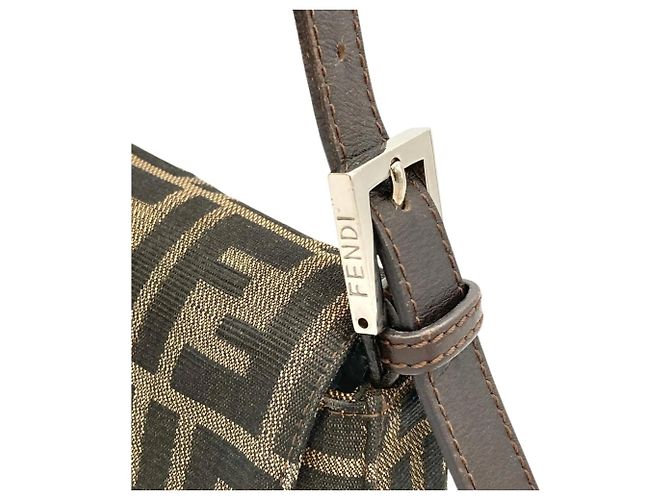 Borsa a tracolla a secchiello Fendi Zucca Mamma Marrone - vista 6